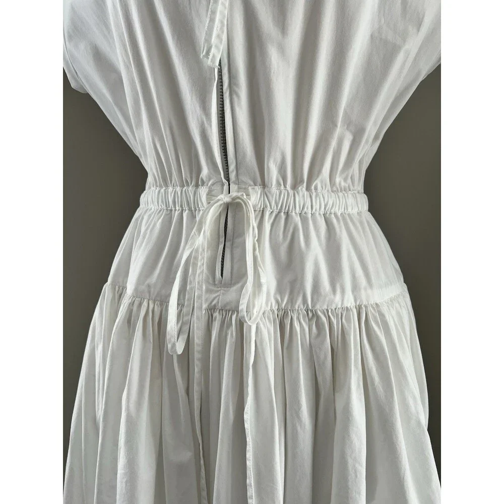 J. Crew White Midi Dress with Drawstring Waist - Picture 6 of 14